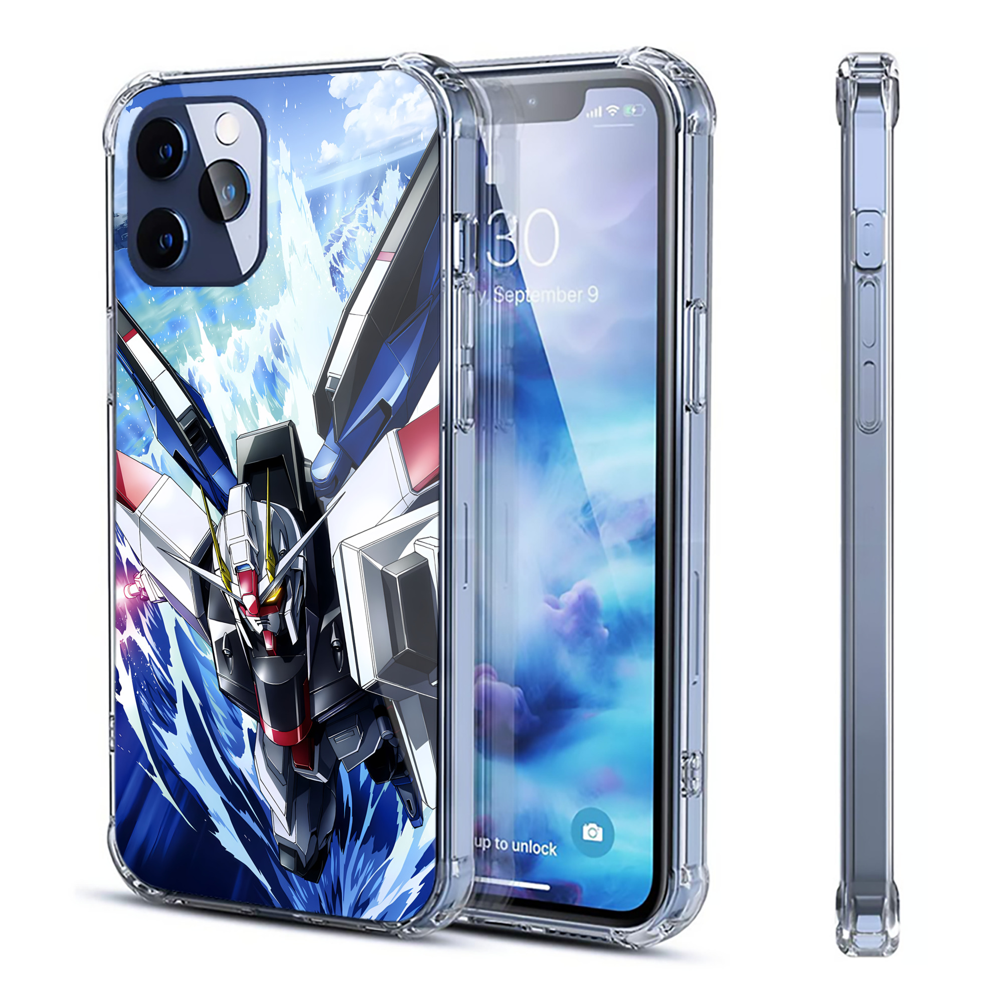 （画像用） 機動戦士ガンダム Mobile Suit Gundam 【iPhone 12シリーズ対応】透明スマホケース（クリアソフトケース）